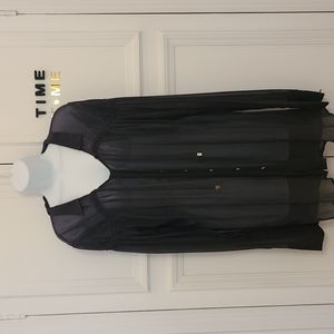 2Love TonyCohen Sheer dark navy blouse